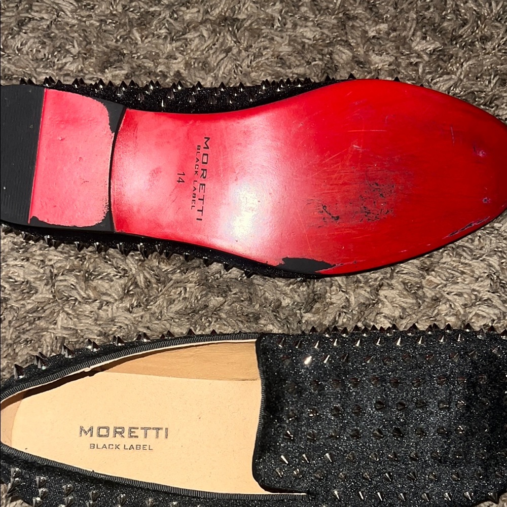 Edgy Black Studded Slip-On Loafers - Picture 4 of 4